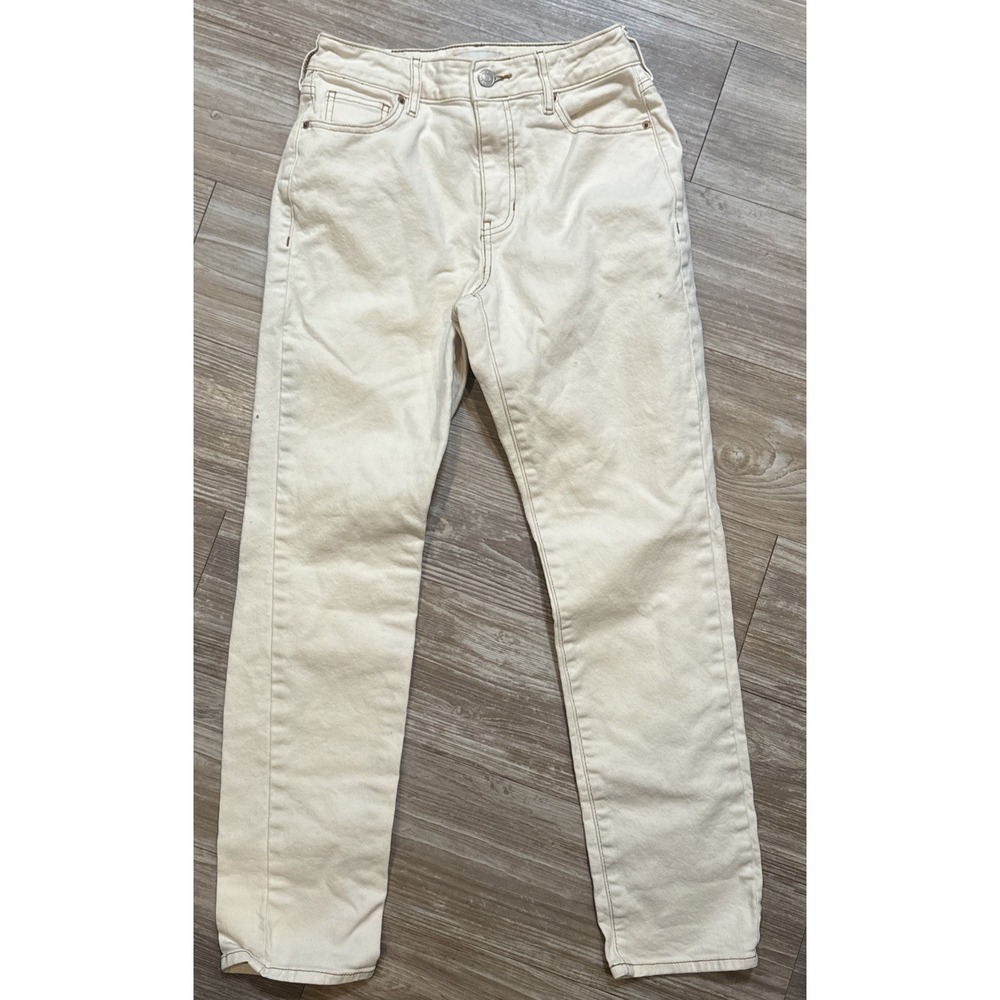 Pacsun Cream Colored Stretch Mom Jeans Mid-Rise Denim‎ Size 25